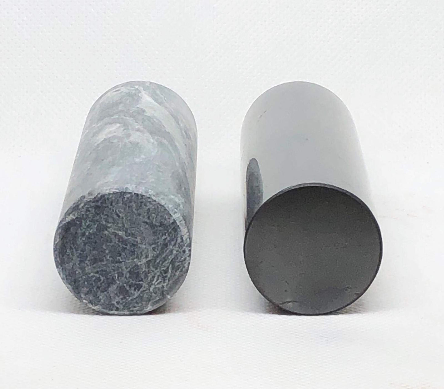 Genuine Shungite and Soapstone Harmonizers Set of 2 Polished Healing Rods