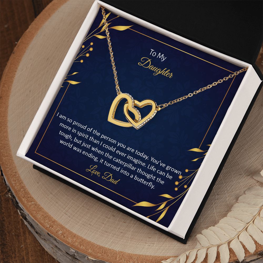 To My Daughter - Interlocking Heart Necklace by Dad